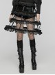 Simple Black Lace Three Circle Fishbone Adjustable Gothic Style Hollow Cage Bustle