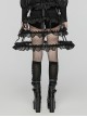 Simple Black Lace Three Circle Fishbone Adjustable Gothic Style Hollow Cage Bustle