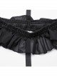 Simple Black Lace Three Circle Fishbone Adjustable Gothic Style Hollow Cage Bustle