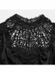 Black Gorgeous Shiny And Color Drape Woven Splicing Mesh Front Inverted Triangle Applique With Hand Sewn Buttons Gothic Style Long Sleeve Dress