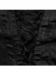 Black Gorgeous Shiny And Color Drape Woven Splicing Mesh Front Inverted Triangle Applique With Hand Sewn Buttons Gothic Style Long Sleeve Dress