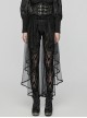 Unique Black Dark Woven Stitching Micro Transparent Mesh Metal Strap In The Front V Shaped Modified Design Gothic Style Removable Corset