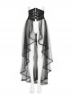 Unique Black Dark Woven Stitching Micro Transparent Mesh Metal Strap In The Front V Shaped Modified Design Gothic Style Removable Corset