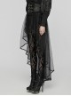 Unique Black Dark Woven Stitching Micro Transparent Mesh Metal Strap In The Front V Shaped Modified Design Gothic Style Removable Corset
