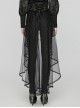 Unique Black Dark Woven Stitching Micro Transparent Mesh Metal Strap In The Front V Shaped Modified Design Gothic Style Removable Corset