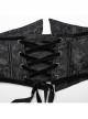 Unique Black Dark Woven Stitching Micro Transparent Mesh Metal Strap In The Front V Shaped Modified Design Gothic Style Removable Corset