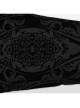 Black Elastic Flocking Pattern Patchwork Micro-Transparent Mesh Front Center Applique Decoration Gothic Style Gorgeous Leggings