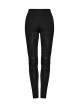 Gorgeous Black Knitted Mesh Exquisite Appliqué Lace In The Front Center Tie String Gothic Style Slim Leggings