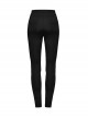Gorgeous Black Knitted Mesh Exquisite Appliqué Lace In The Front Center Tie String Gothic Style Slim Leggings