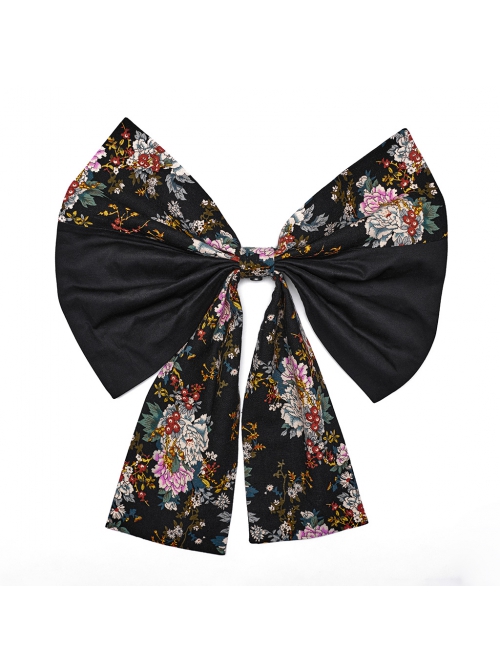 Black Non Stretch Woven With Edogawa Pattern Decoration Gothic Style Sweet Top And Skirt Set
