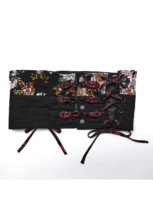 Black Non Stretch Woven With Edogawa Pattern Decoration Gothic Style Sweet Top And Skirt Set
