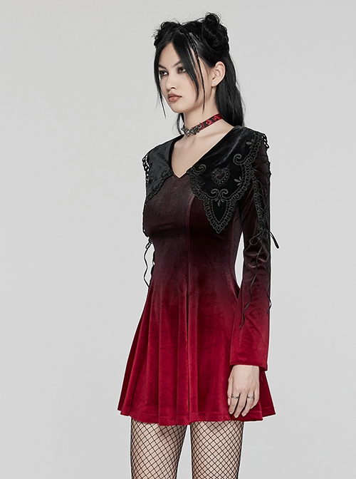 simple lace dress with sleeves Lace V-Neck Boho Dress (M) Dust Storm / M main image 1