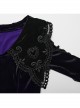 Black And Purple Gradient Elastic Velvet Upper Arm Lace With Waist Design Gothic Style Sweet Trumpet Sleeve Dress