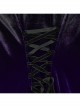 Black And Purple Gradient Elastic Velvet Upper Arm Lace With Waist Design Gothic Style Sweet Trumpet Sleeve Dress