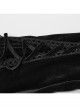 Black Gradient Elastic Velvet Upper Arm Lace With Waist Design Gothic Style Sweet Trumpet Sleeve Dress