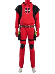 Movie Deadpool & Wolverine Deadpool Aldult Hoodie Halloween Cosplay Costume Set Without Helmet And Shoes And Pistol
