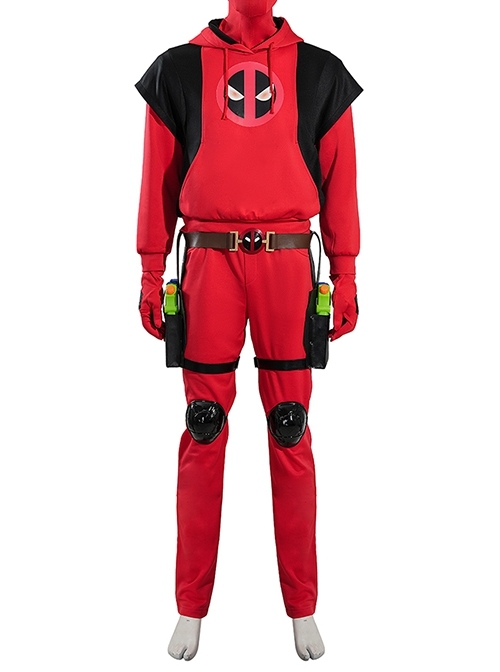 Movie Deadpool & Wolverine Deadpool Aldult Hoodie Halloween Cosplay Costume Set Without Helmet And Shoes And Pistol