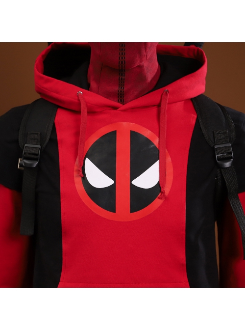 Movie Deadpool & Wolverine Deadpool Teenager Hoodie Halloween Cosplay Costume Set Without Shoes
