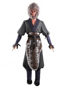 Game Black Myth Wukong Wukong Tiger Hide Loincloth Skirt Halloween Cosplay Costume Full Set