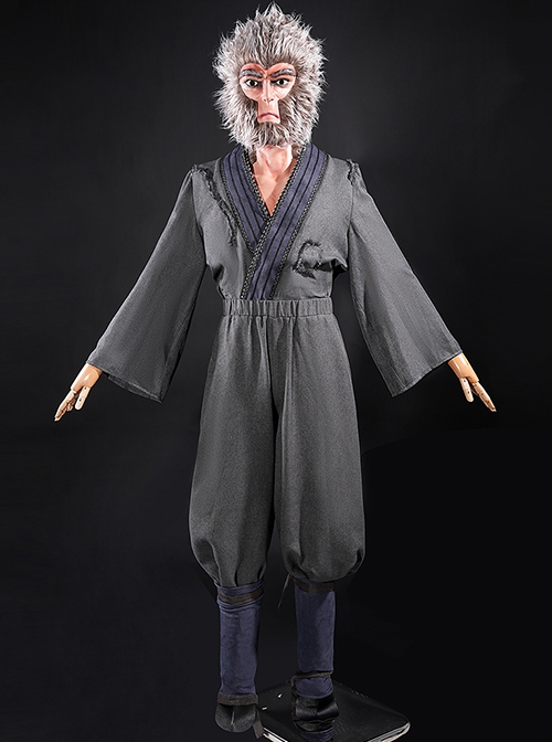 Game Black Myth Wukong Wukong Tiger Hide Loincloth Skirt Halloween Cosplay Costume Full Set