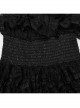 Cute And Sweet Black Lace Stitching Layered Cake Mesh Fabric Front Chest Detachable Halter Strap Design Punk Style Sleeve Dress