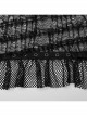 Cute And Sweet Black Lace Stitching Layered Cake Mesh Fabric Front Chest Detachable Halter Strap Design Punk Style Sleeve Dress