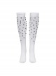 Personalized White Combed Cotton With Plastic Rivet Decorated Punk Style High Socks