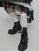 Personalized White Combed Cotton With Plastic Rivet Decorated Punk Style High Socks