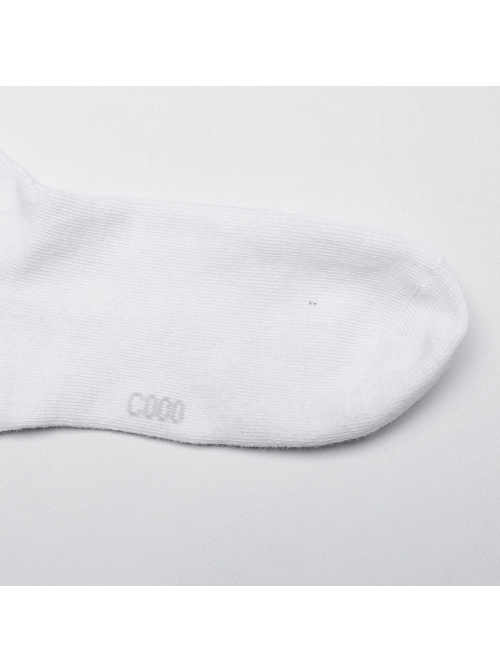 Personalized White Combed Cotton With Plastic Rivet Decorated Punk Style High Socks