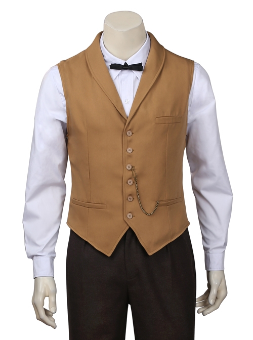 Fantastic Beasts And Where To Find Them Newt Scamander Halloween Cosplay Costume Brown Vest