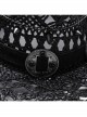 Wild Retro Black Hollow Raffia Woven Front Center Spikes With Ring Decoration Punk Cowboy Hat