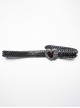 Exquisite Retro Black Artificial Leather Front Center Heart Rhinestone With Rose Buckle Punk Rock Belt