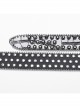 Exquisite Retro Black Artificial Leather Front Center Heart Rhinestone With Rose Buckle Punk Rock Belt
