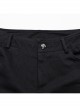 Black Slightly Elastic Twill Stitching Lace Hem Front V Shaped Raw Edge Design Gothic Style Low Waist Slim Flared Pants