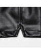 Simple Black Glossy Imitation Leather Front Deep V Inverted Triangle Design With Metal Cross Rivet Punk Style Slim Vest