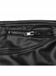Black Simple Faux Leather Front Seam Stitching With Metal Rivets Punk Style Slim Leather Pants