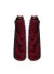 Black Red Warm Imitation Silver Fox Fur With Shiny Patent Leather Semi Circular Rivets Embellished Punk Style Adjustable Leg Warmers