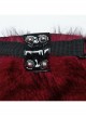 Black Red Warm Imitation Silver Fox Fur With Shiny Patent Leather Semi Circular Rivets Embellished Punk Style Adjustable Leg Warmers