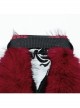 Black Red Warm Imitation Silver Fox Fur With Shiny Patent Leather Semi Circular Rivets Embellished Punk Style Adjustable Leg Warmers