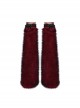 Black Red Warm Imitation Silver Fox Fur With Shiny Patent Leather Semi Circular Rivets Embellished Punk Style Adjustable Leg Warmers