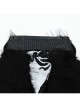 Black Warm Imitation Silver Fox Fur With Shiny Patent Leather Semi Circular Rivets Embellished Punk Style Adjustable Leg Warmers