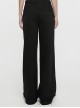 Three Dimensional Non Elastic Black Twill Fabric Exquisite Lace In The Front Center Decorated With Cross Rivets Punk Style Retro Straight Trousers