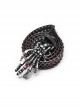 Personalized Black And Red Retro Artificial Leather With Textured Red Diamond Skull Claw Buckle Design Punk Style Handsome Belt