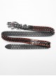 Personalized Black And Red Retro Artificial Leather With Textured Red Diamond Skull Claw Buckle Design Punk Style Handsome Belt