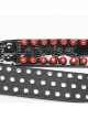 Personalized Black And Red Retro Artificial Leather With Textured Red Diamond Skull Claw Buckle Design Punk Style Handsome Belt