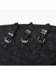 Exquisite Retro Black Printed Fabric Side Carved Japanese Style Buttons With Lace Rope Design Gothic Style Leggings