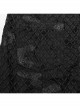 Black Non Stretch Twill Mesh Splicing And Laminated Leather Irregular Holes And Embroidery Design In The Front Center Punk Style Loose Trousers