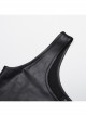 Personalized Black Elastic Rubber Knitted Front And Back Adjustable Straps Design Punk Style Two Piece Long Sleeved T-Shirt