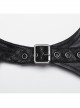 Personalized Black Elastic Rubber Knitted Front And Back Adjustable Straps Design Punk Style Two Piece Long Sleeved T-Shirt