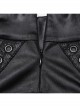 Personalized Black Elastic Rubber Knitted Front And Back Adjustable Straps Design Punk Style Two Piece Long Sleeved T-Shirt